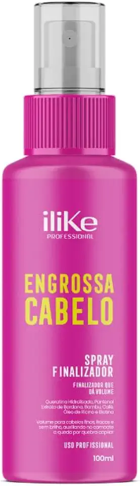 Ilike Spray Finalizador Engrossa Cabelo, 100ml, Fortalecedor e Volumador para Cabelos Finos