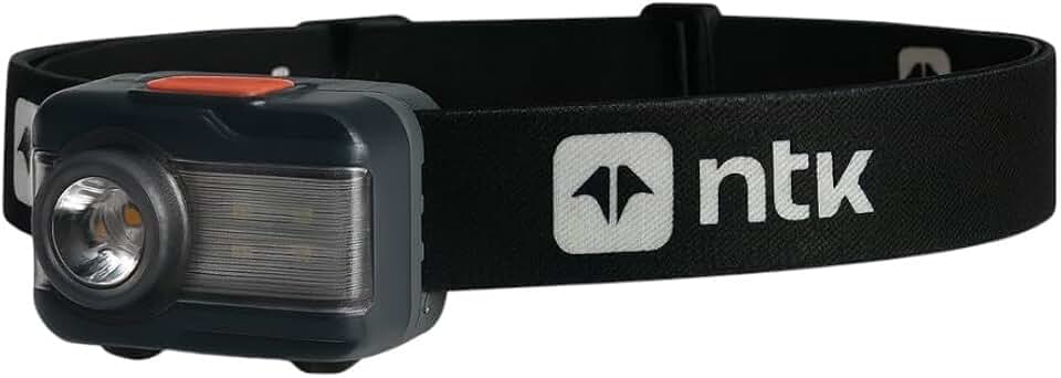 NTK, Lanterna de Cabeça Carregamento Híbrido 400 Lumens Camping Trilha, Dual