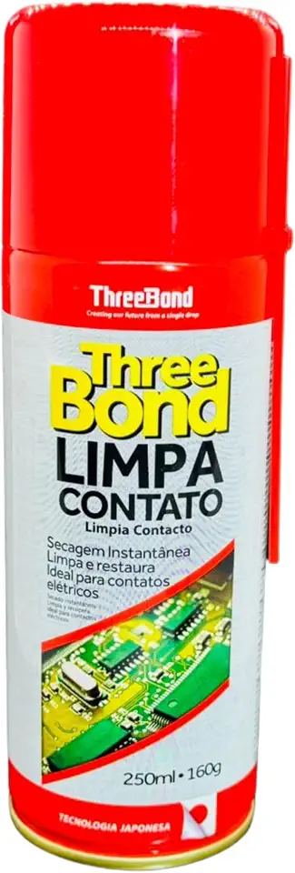 Limpa Contato Elétrico ThreeBond 250ml Spray | Evaporação Rápida | Ideal para Eletrônicos Placas, Conectores, Circuitos, Pilhas, PC, Baterias
