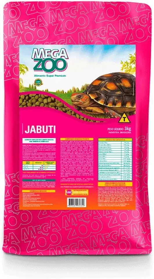 RAÇÃO MEGAZOO EXTRUSADA JABUTIS 1,2KG