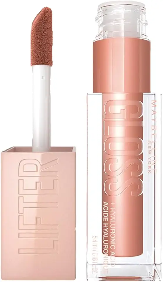 Maybelline NY Lip Lifter Gloss Brilho Labial com Ácido Hialurônico, Promove Lábios Volumosos, Hidratados e Cheios de Brilho, Aplicador XL para Make Glow, Cor Stone, 5.4ml