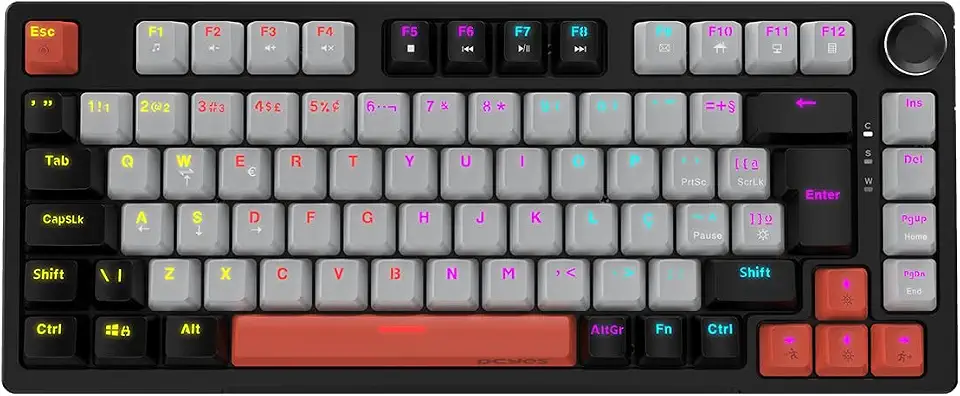 TECLADO MECANICO 75% PCYES ARKEUM - BLACK VULCAN - SWITCH RED - AKBV75RBR