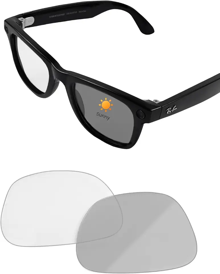 Lentes de reposição para óculos Ray-Ban Meta Wayfarer RW4006/4008 e Gen 2 RW4012 (53 mm e 50 mm), lentes inteligentes para homens e mulheres