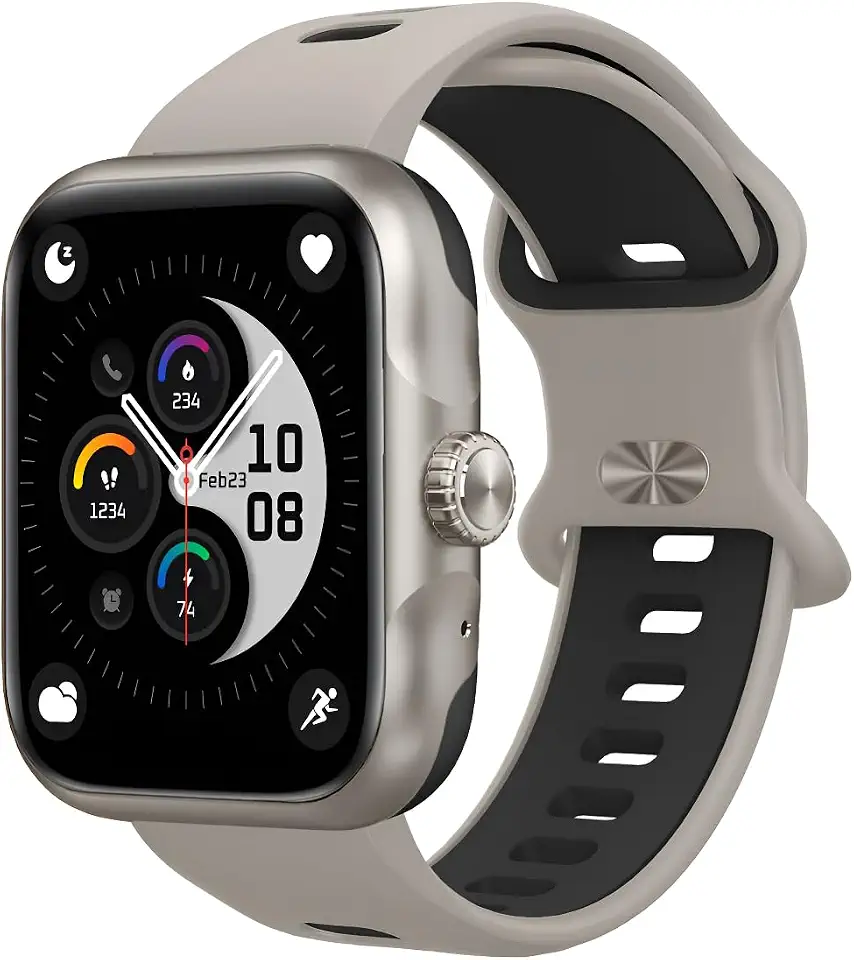 Smartwatch Action com GPS Integrado, Alexa, Tela AMOLED, Strava, Resistência 3ATM, Fitness e Notificações Inteligentes Pulseira Respirável(Prata)