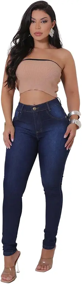 Calça Jeans Skinny Feminina Gaven Confortável Modeladora Cintura Alta Composição Premium em Algodão e Elastano