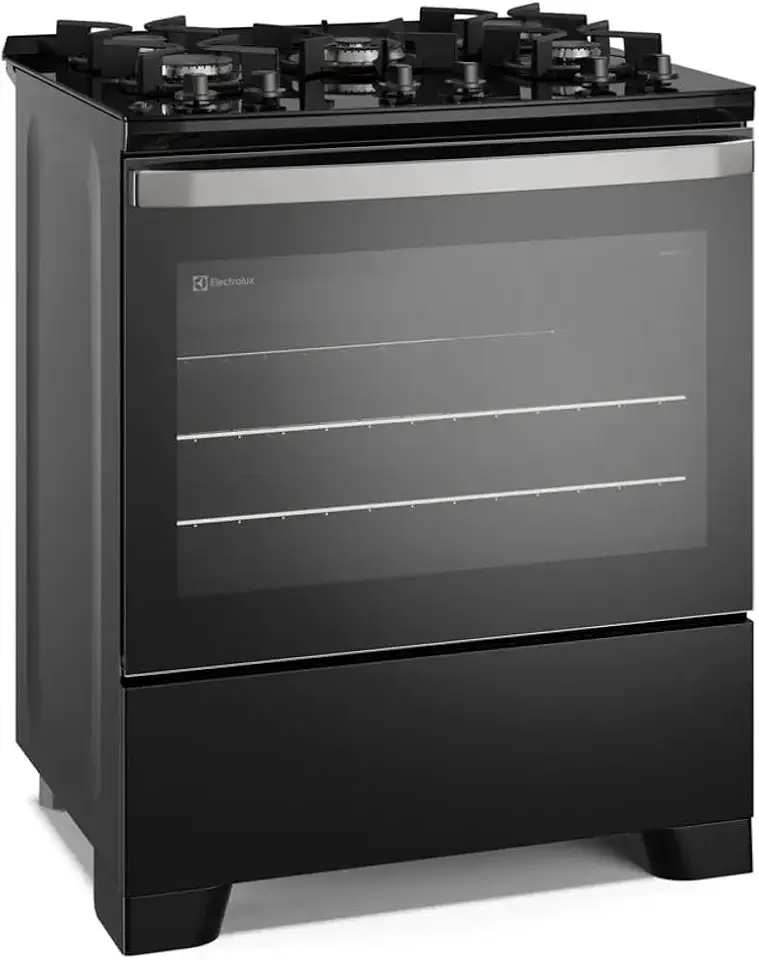 Fogão de Piso 5 Bocas à Gás Electrolux FE5GB Efficient com Mesa de Vidro Preto Bivolt