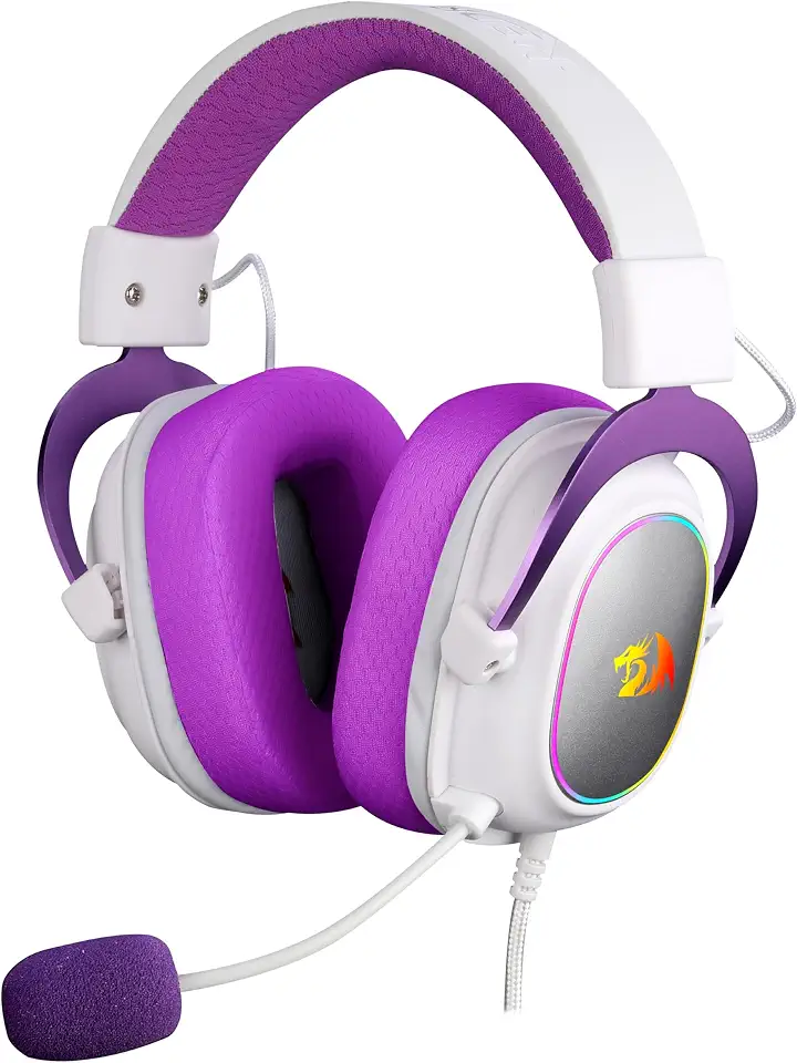 Redragon HEADSET GAMER ZEUS X BRANCO COM ROXO RGB, Único