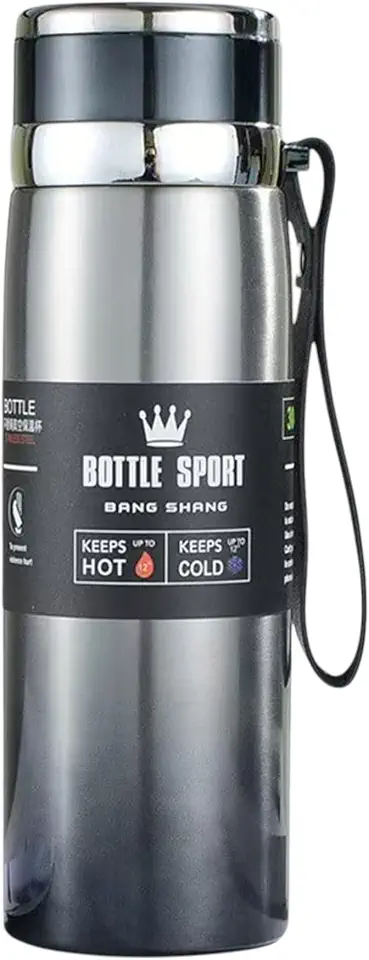 Garrafa Térmica Inox Premium com Infusor 800ml – Parede Dupla, Mantém Quente e Frio, Portátil com Alça, Anti Vazamento, Ideal para Chá, Café e Água, Trilhas e Passeios. (Azul Degrade, 800 ml)