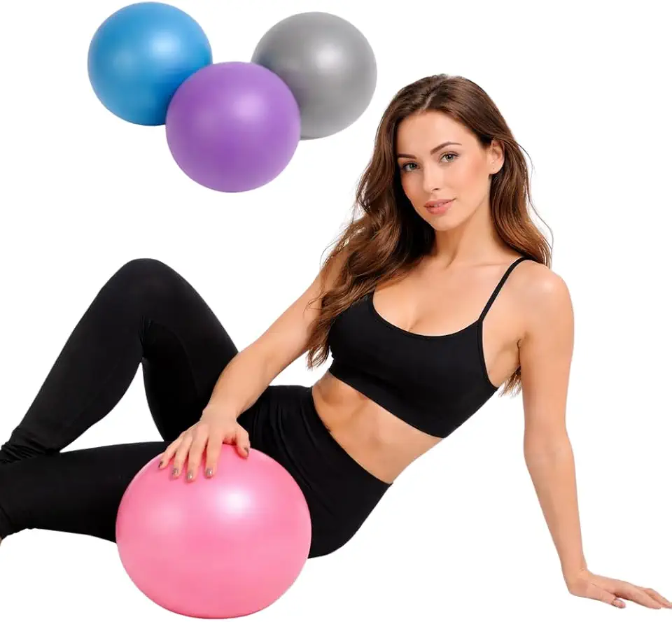 Mini Bola de Pilates 25cm para Exercícios Yoga Fisioterapia e Treino Funcional PVC Resistente para Equilíbrio e Core Postura Alongamento e Reabilitação