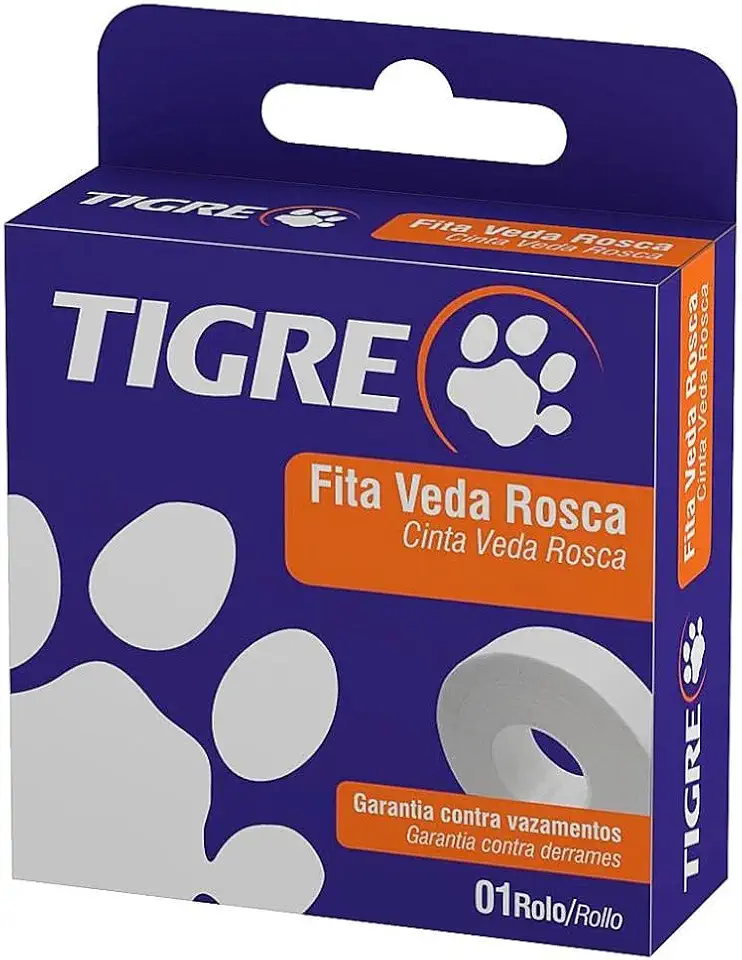 Fita Veda Rosca 18mm x 50 Metro - 54501951 - TIGRE - Fita Veda Rosca 18mm x 50m - 54.50.195.1 - TIGRE