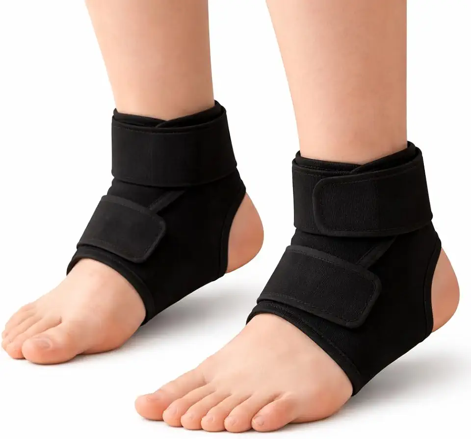 Tornozeleira de Compressão Ortopédica Preta Tamanho Único Estabilizadora para Tornozelo, Suporte com Neoprene SBR e Nylon, Alívio de Dor, Entorses, Esportes e Uso Diário