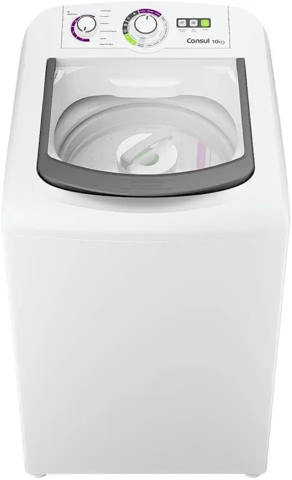 Máquina de Lavar Roupas Consul 10Kg CWB10BB Branca - 127V | CAPACIDADE DE 10 KG: Lavadora top load Consul CWB10BB com capacidade total de 10 kg, ideal para famílias de médio porte.