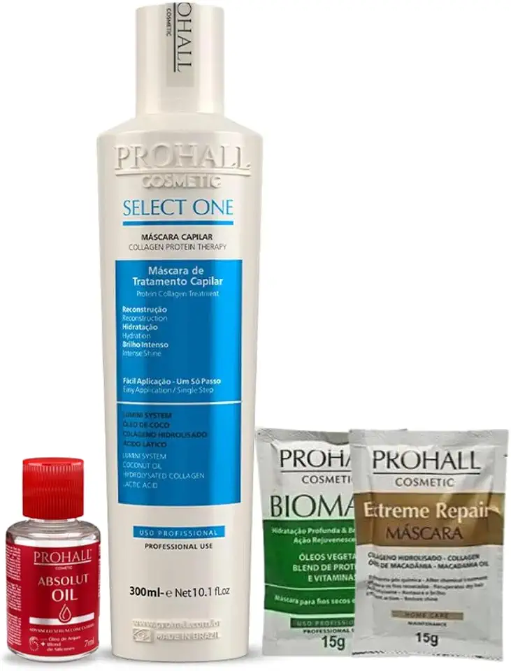 Progressiva Prohall Original 300ml - Alisamento Profissional Sem Formol - Liso Perfeito, Brilho Espelhado e Fácil Aplicação - PROLLENCE