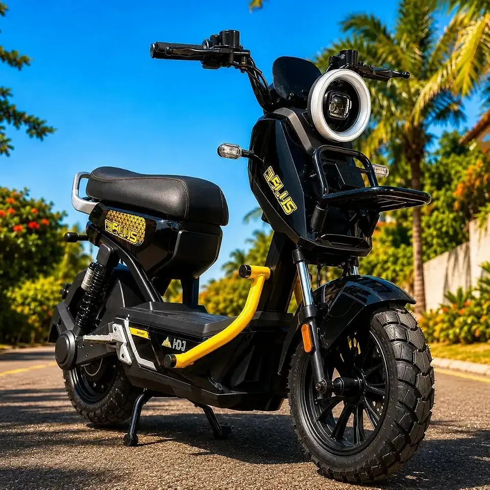 Bicicleta Elétrica 60V 1000W Alta Potência, HDJ PLUS Autonomia até 50km para subir morros, Freios a Disco Duplos, Dupla Suspensão Hidráulica, Pneu Off-Road Antiderrapante, Sistema Antifurto Integrado