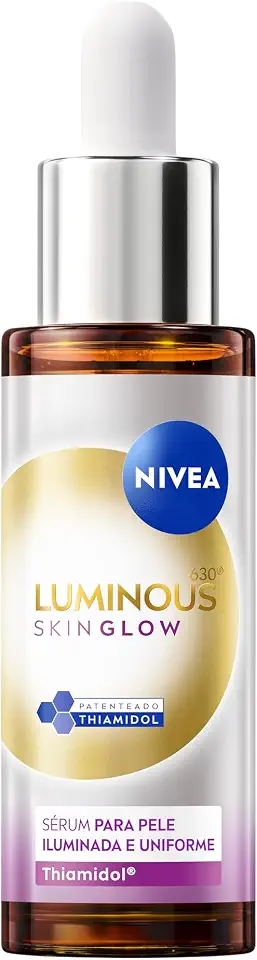 NIVEA LUMINOUS630® Skin Glow Sérum 30ml, Pele Uniforme, Glow Instantâneo, Reduz Manchas e Poros, Hidrata, Cuidado Facial Diário