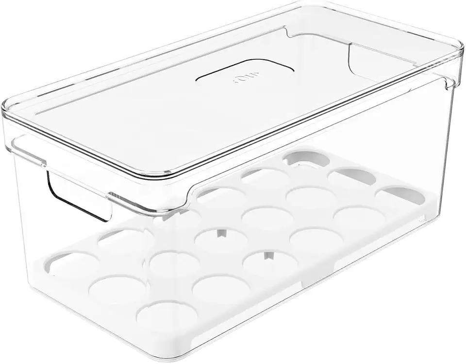 Ou Organizador de ovos com tampa 36un Natural Linha Clear Fresh