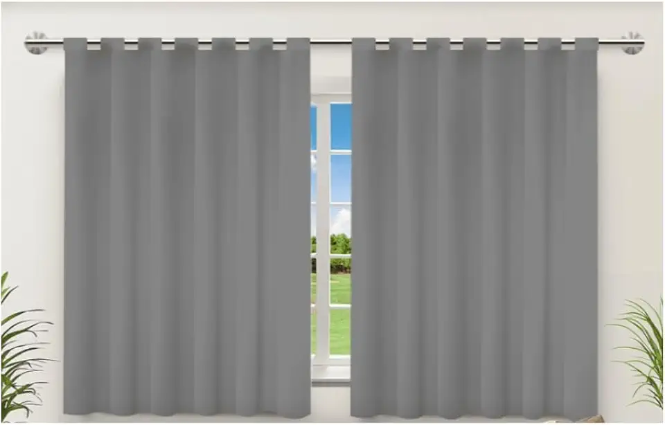 " Cortina Blackout Para Sala Quarto Cozinha 200x140 cm Pelicula corta luz Alças para Varão, Cortina em PVC Antimofo Fácil Limpeza Cortina 2 metros por 1 metro e 40 centímetros (Não Acompanha Varão) "