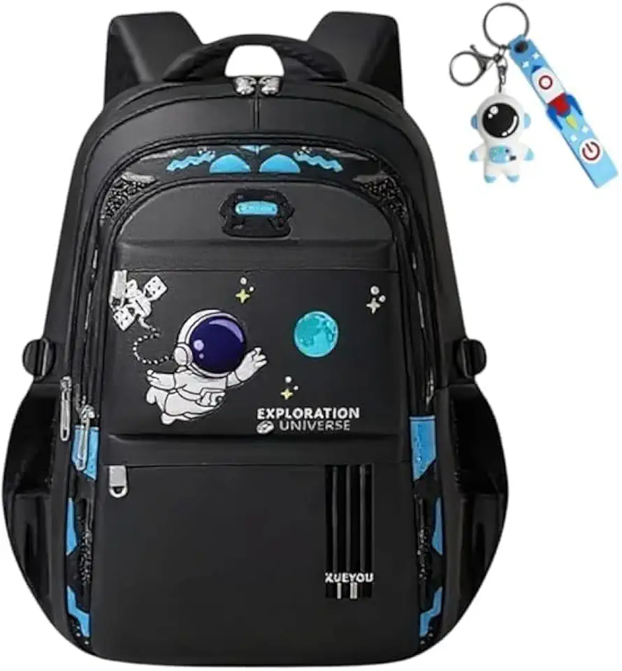 Mochila Escolar Ortopédica Infantil, Design Astronauta, resistente à água, para crianças de 7-13 Anos