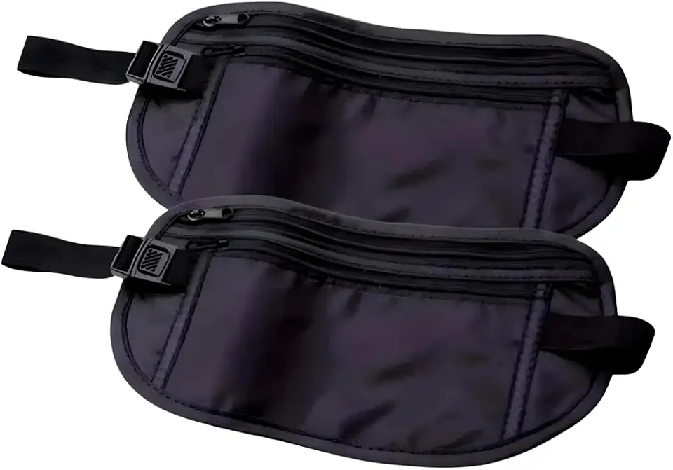 Kit 2 Pochete Doleira, Porta Dinheiro Notas Viagem Internacional Anti Roubo Invisível Segura Imperméavel Para Celular Cartão Chaves