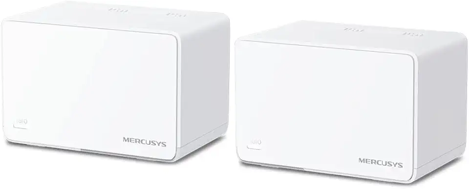 MERCUSYS Halo H80X Kit com 2 unidades WiFi 6 Mesh AX3000, 3 portas Gigabit Ethernet conecta 150+ dispositivos Controle dos Pais cobre até 460 m² configuração fácil por aplicativo (powered by TP-Link)