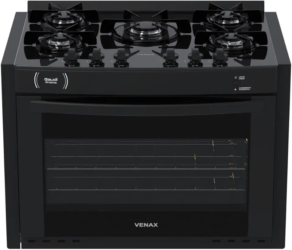 Fogao A Gas De Embutir Gaudi Prisma Vitreo Bl 5q Preto Gas Glp