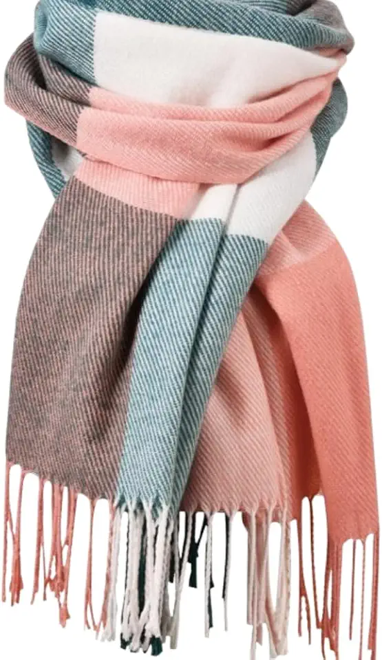 Cachecol Lenço Echarpe Xale Estilosa Dupla Face Xadrez Malha Premium Inverno Grande Grossa Outono Frio Intenso Comprida
