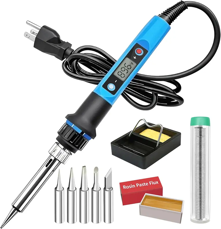 Kit de ferro de solda, 80W 110V aquecimento rápido em 10s LCD digital ajustável temperatura kit de solda termostática para eletrônicos