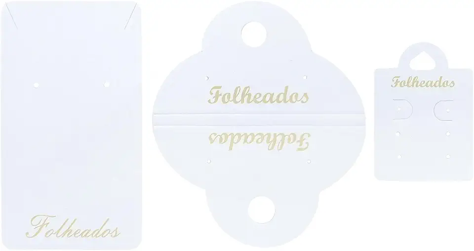 KIT 3 MIL CARTELA TAG PARA JOIAS BIJOUTERIAS SEMIJOIAS BRANCA FOLHEADOS