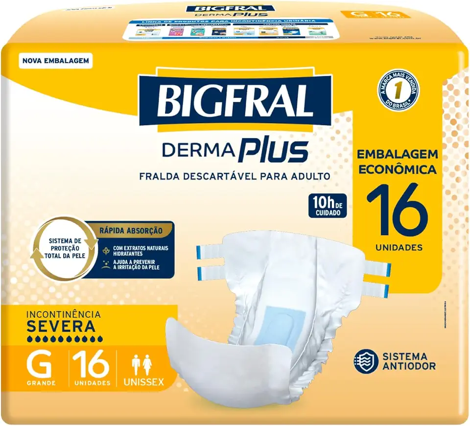 Fralda Bigfral Derma Plus Econômica G 16 Unidades