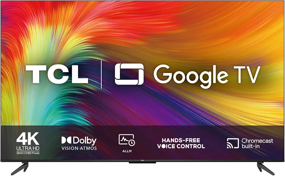 Google TV LED 65” TCL P735 4K UHD HDR DOLBY VISION - ATMOS, ALLM, com Wifi dual band e Bluetooth integrados, Comando de voz à distância, Google Assistant e borda ultrafina, Tamanho: GRANDE