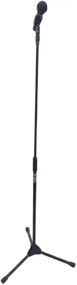 Pedestal de Microfone Reto em Aço, Altura Ajustável de 92 cm a 1,60 m, Base Tripé, Inclui Cachimbo (Cachimbo P/Sem Fio)