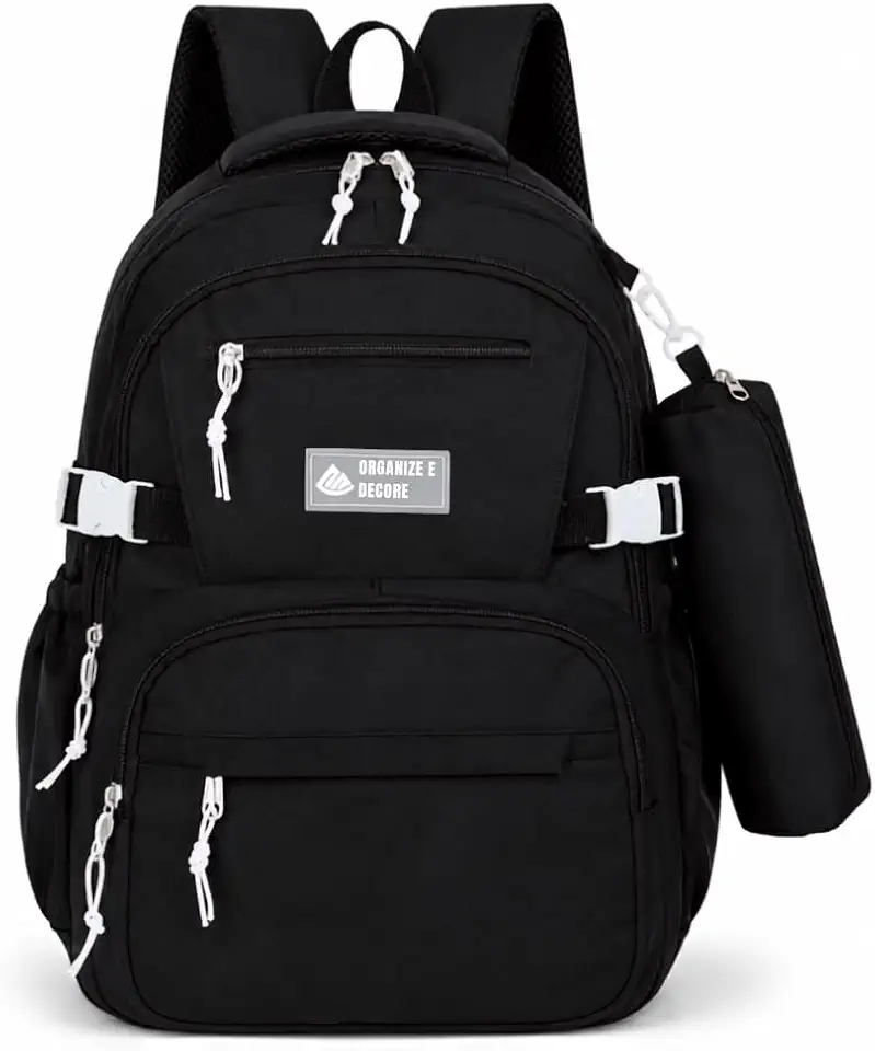 Mochila Escolar Grande Impermeável Bolsa Reforçada Com Bolso Antifurto e Divisória Para Notebook Acompanha Estojo Feminina Masculina Trabalho Faculdade Adulto Infantil Juvenil Adolescente