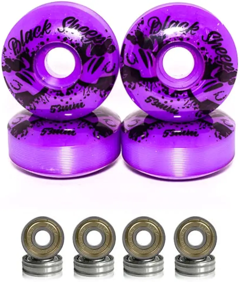 Rodas de Skate 53mm Roxo Dureza 95A com Rolamentos ABEC-5