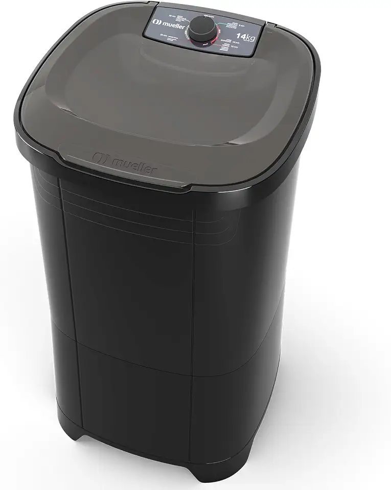 Mueller Máquina de Lavar Roupa Semiautomática Tanquinho 14 kg Preto 127V MLT14B