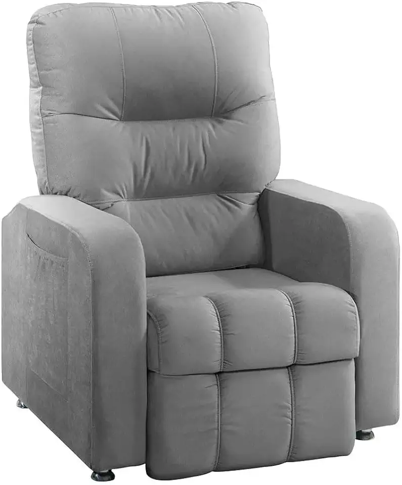 Poltrona do Papai Reclinável Maldivas Suede Cinza - Speciale Home