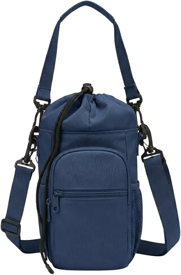 Suporte para Garrafa de Agua Bolsa para Celular Porta Garrafa Ajustavel para Caminhada Trekking Bike Academia Passeio Bolsa Porta Garrafinha Alca de Ombro Regulavel Leve e Resistente (Azul Marinho)