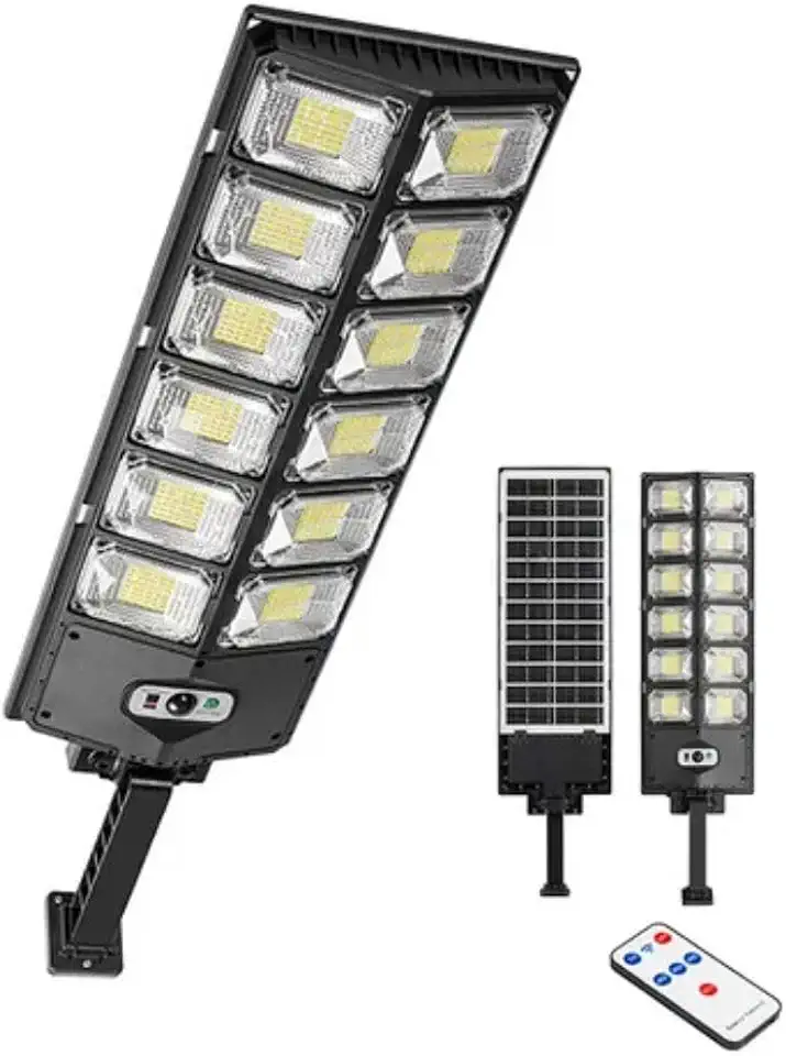 Luminária Solar Holofote Poste Refletor 600w 504 Led Potente