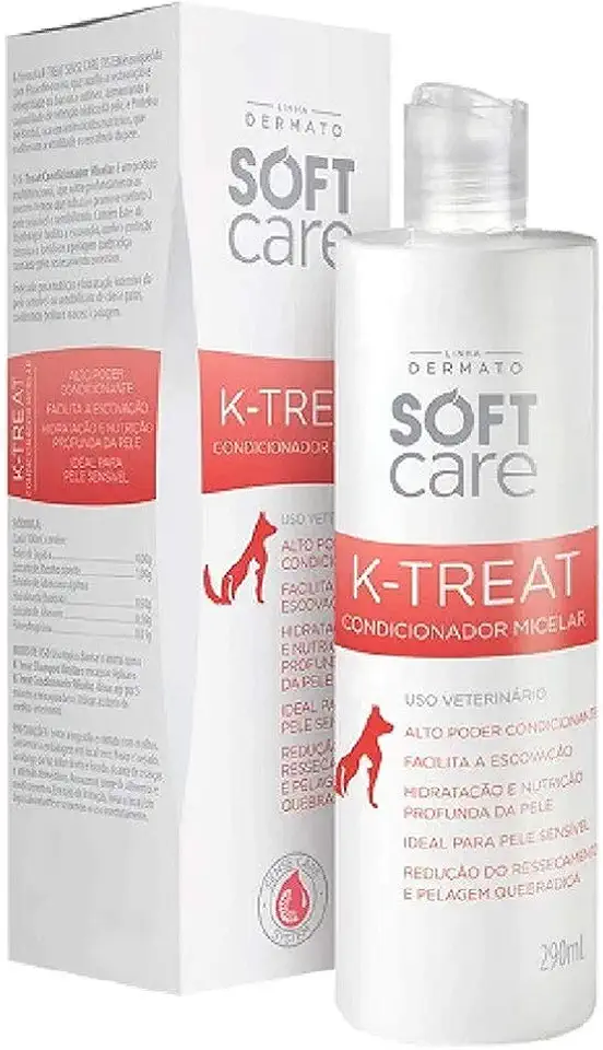 Soft Care K-Treat Condicionador Micelar Hidratante e Reconstrutor 290ml para cães e gatos by Pet Society