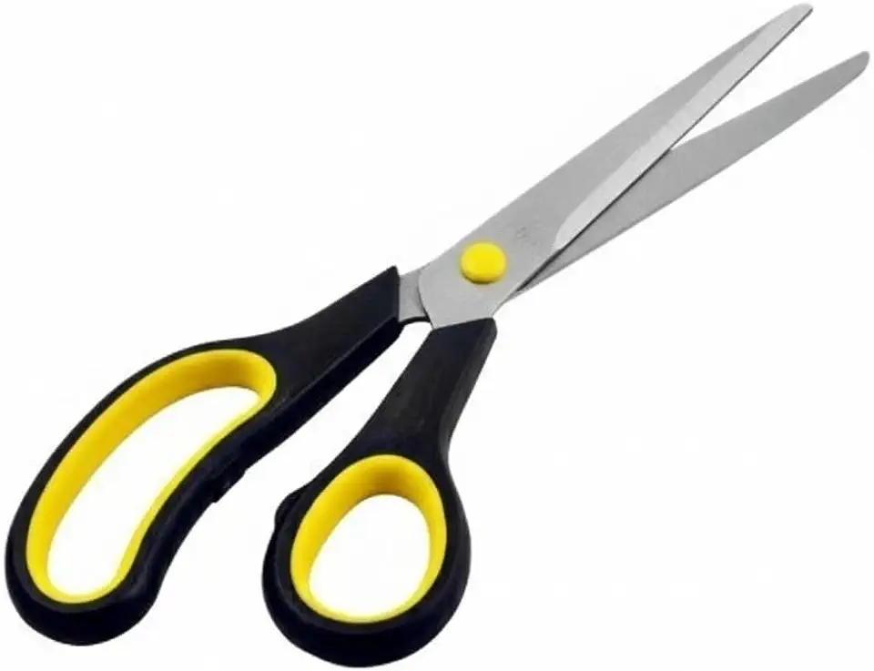 Tesoura Multiuso 9,5" Profissional em Aço Inox com Cabo Ergonômico Emborrachado - Corte Preciso para Tecido e Papel