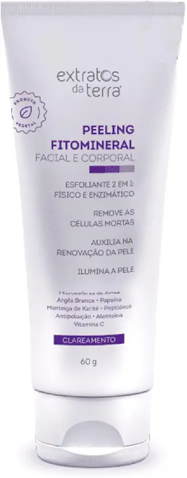 Peeling Fitomineral Físico e Enzimático – Esfoliação Facial e Corporal Dupla Ação com Vitamina C