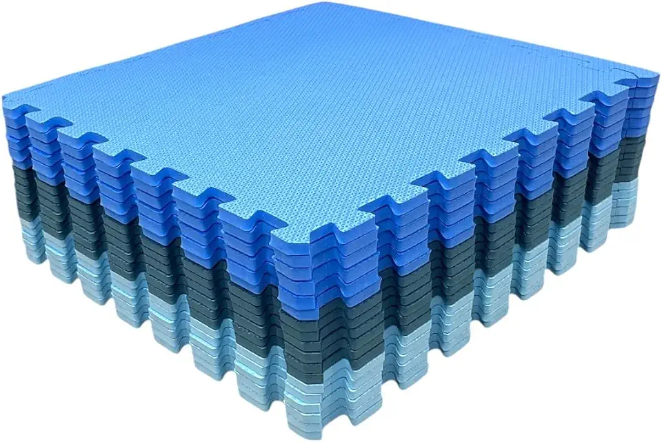 Kit 10 Tapete Tatame EVA Tons de Azul 50x50x1cm 10mm
