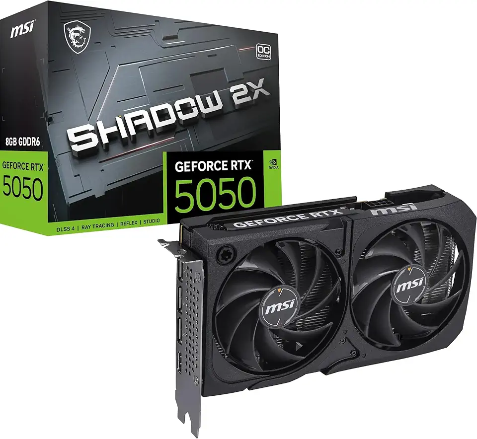 Placa de Vídeo MSI GeForce RTX 5050 Shadow 2X OC 8GB GDDR6 128-bit PCIe 4.0