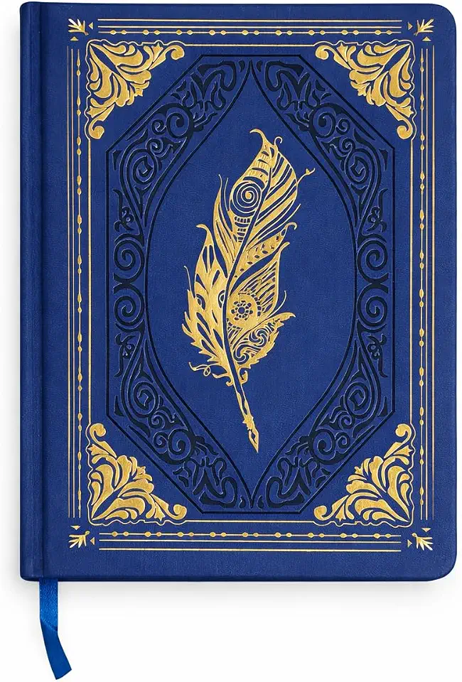 Caderno retrô de 360 páginas (Azul Marinho E Dourado)