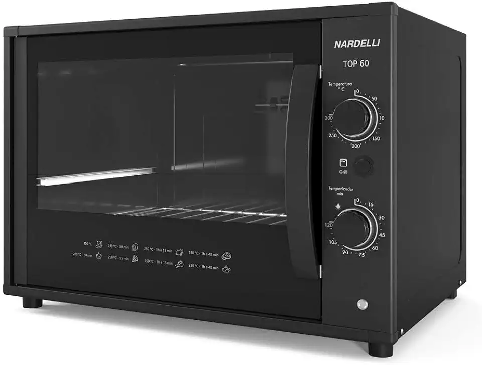 Forno Nardelli El�trico Bancada Top 60 Black 60 Litros