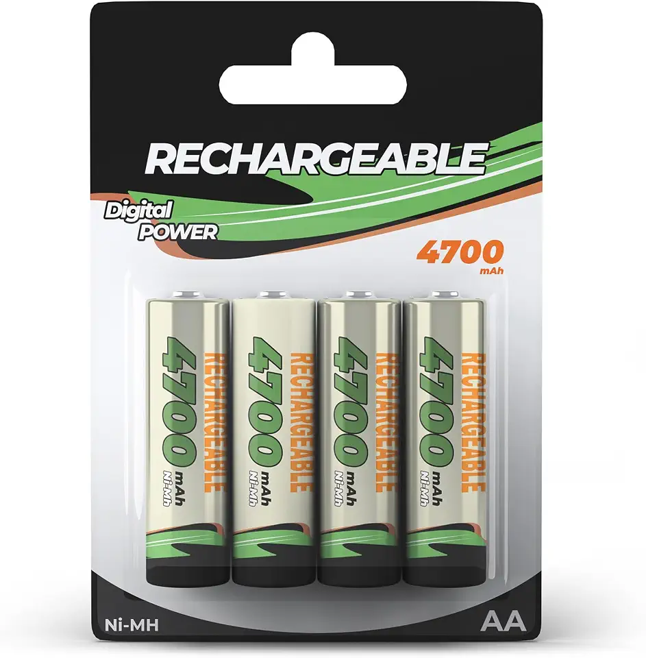 Pilha Recarregável Aa 4700mah 1.2v Kit com 4 Unidades