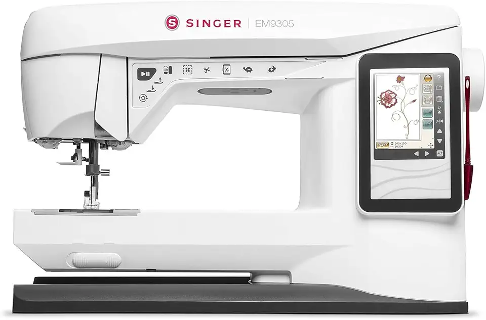 Máquina de Bordado SINGER EM9305 | 150 Matrizes, Tela Touch, Corte de Linha Automático | USB, 240x150mm, LED, Fonte Inclusa | Bivolt