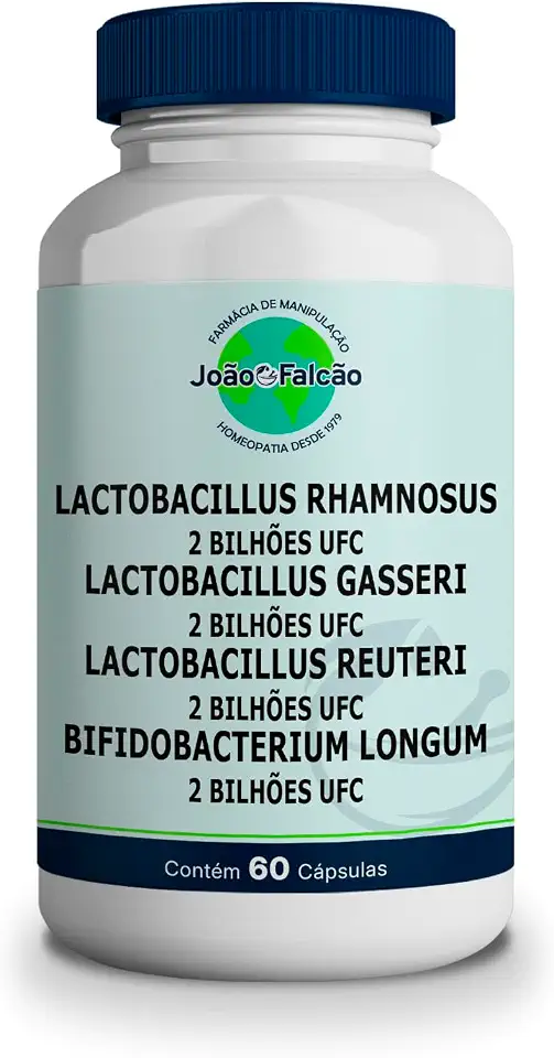 Lactobacillus Rhamnosus + Gasseri + Reuteri + Bifido Longum - todos 2 Bilhões UFC - 60 Cápsulas