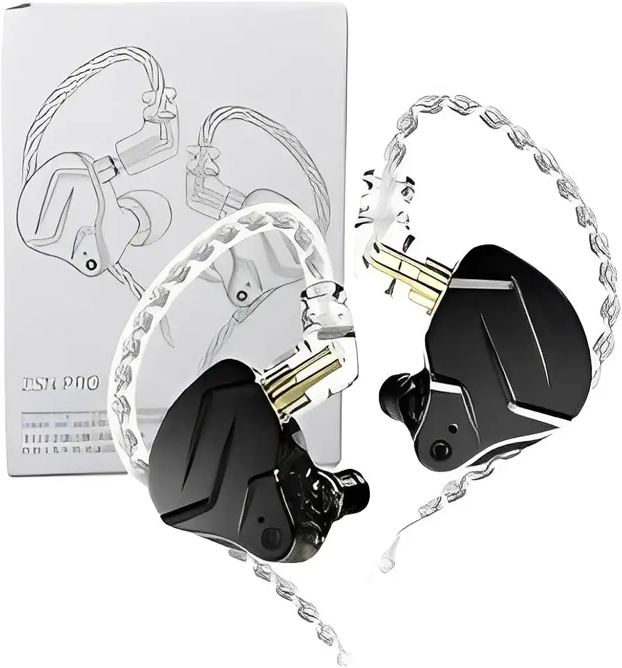 Fone de Ouvido Profissional KZ ZSN Pro X Intra-auricular, Driver Híbrido, Cabo Destacável, Original - Excelência em Som para Músicos e Cantores - Modelo 2024 - AlverSun (PRETO)