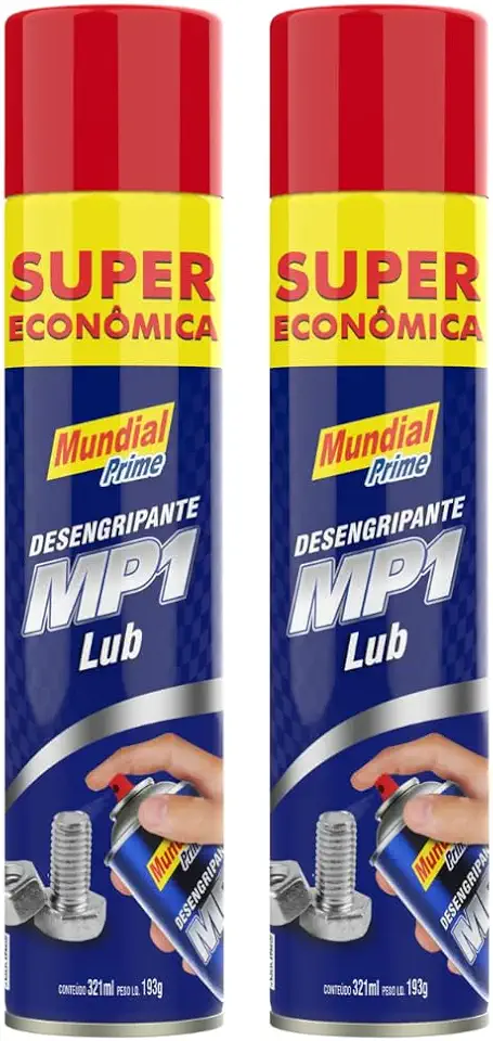 Kit 2 Desengripantes Multiuso Lubrificante MP1 Spray 300ML Mundial Prime