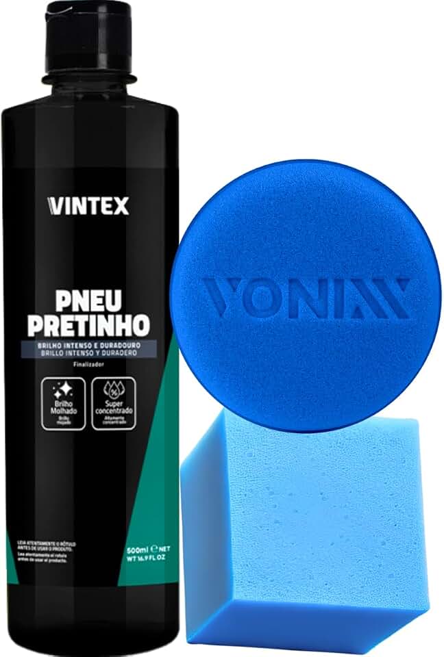 Pneu Pretinho Automotivo Brilho Molhado Moto Carro Aplicador 500ml Vonixx